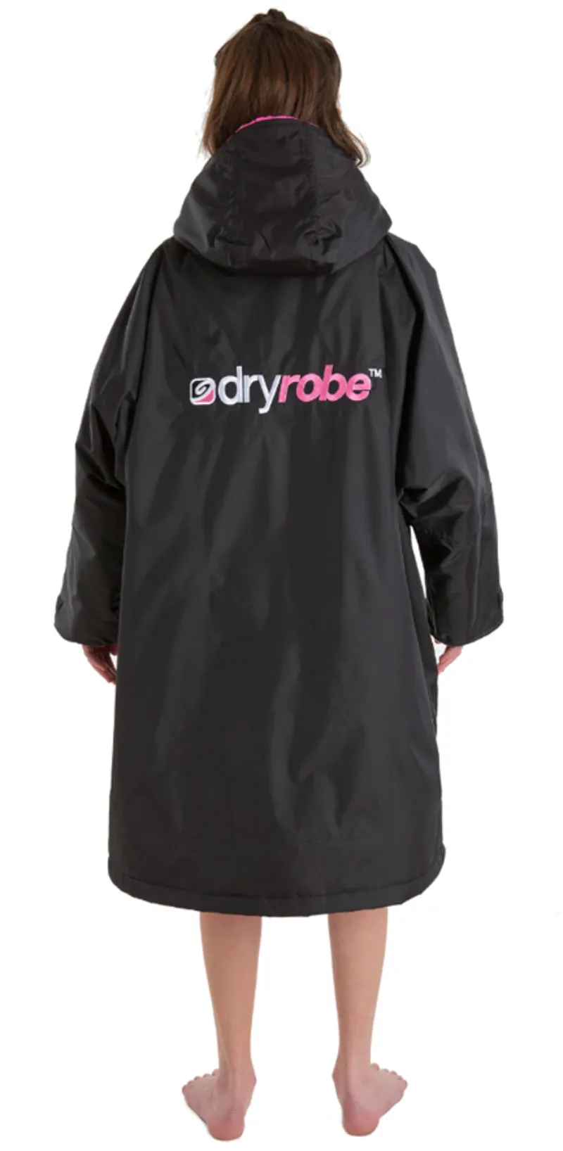 Dryrobe Advance V3 Kids Long Sleeve 10-13 Black/Pink-2